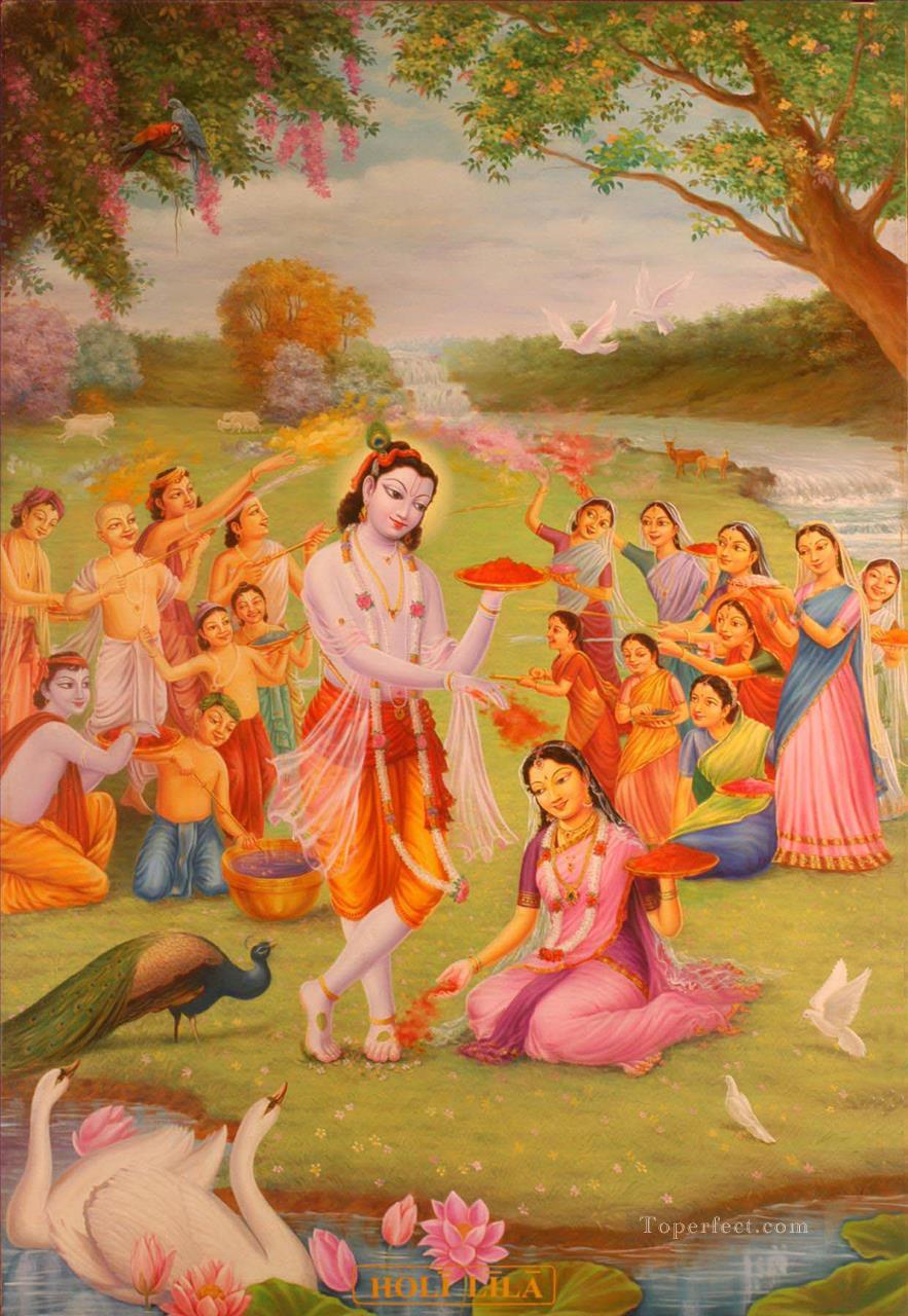 Radha Krishna 24 Hinduism Oil Paintings